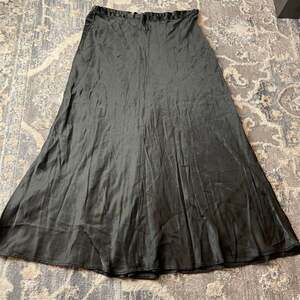 Zara Charcoal Satin Midi Skirt, High-Waisted, Size L